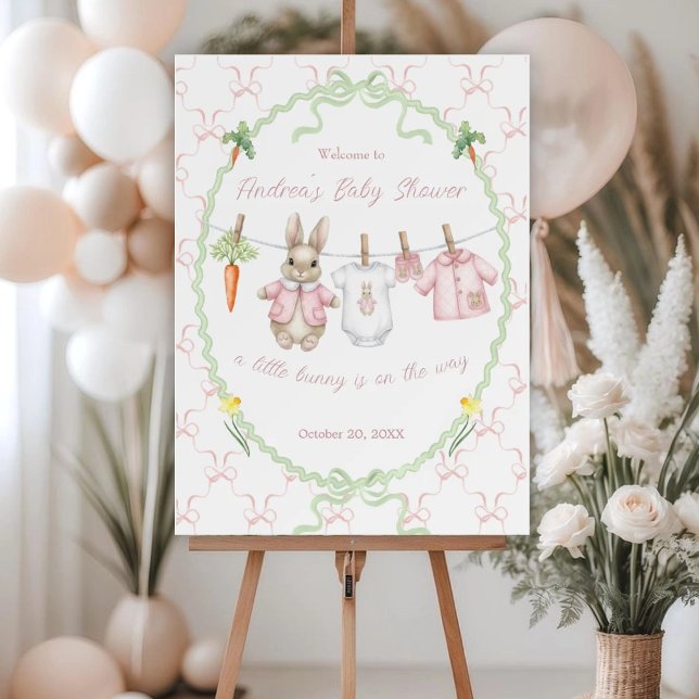 Peter Rabbit Girl Clothesline Baby Shower Welcome  Foam Board (Creator Uploaded)