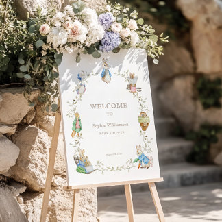 Peter Rabbit Greenery Watercolor Baby Shower  Foam Board