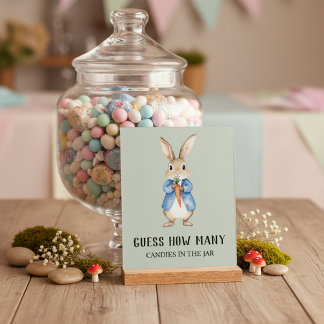 Peter Rabbit “Guess How Many” Baby Shower Game Acrylic Sign