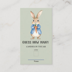 Peter Rabbit Guess How Many Baby Shower Game  Enclosure Card