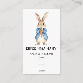Peter Rabbit Guess How Many Baby Shower Game Enclosure Card