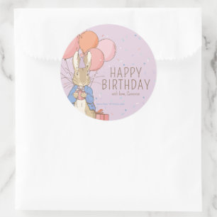 Peter Rabbit Happy Birthday From Classic Round Sticker
