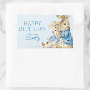 Peter Rabbit Happy Birthday From Rectangular Sticker