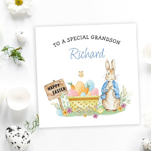 Peter Rabbit Happy Easter Grandson Holiday Card