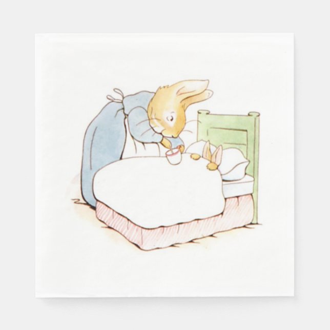 Peter Rabbit in Bed (Being Fed by his Mother) Napkins (Front)
