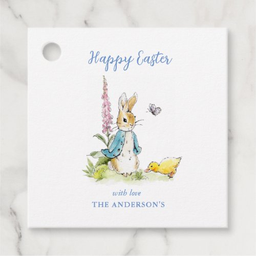 Peter Rabbit in garden Happy Easter Favor Tags