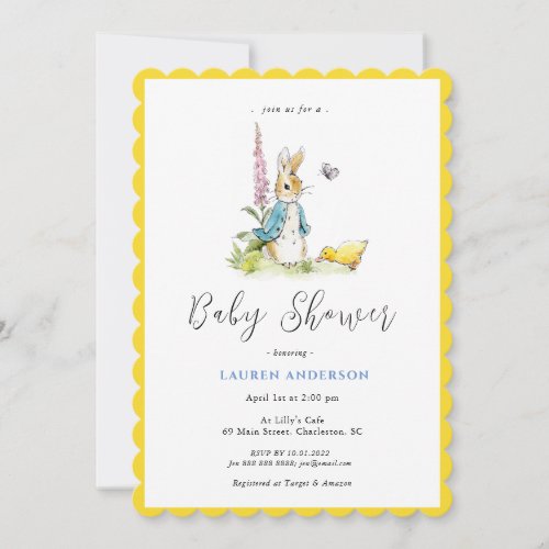 Peter Rabbit  in the Garden Baby Shower  Invitation