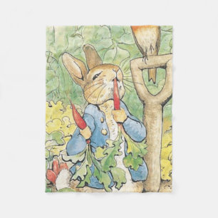 Peter Rabbit In The Garden - Beatrix Potter Fleece Blanket