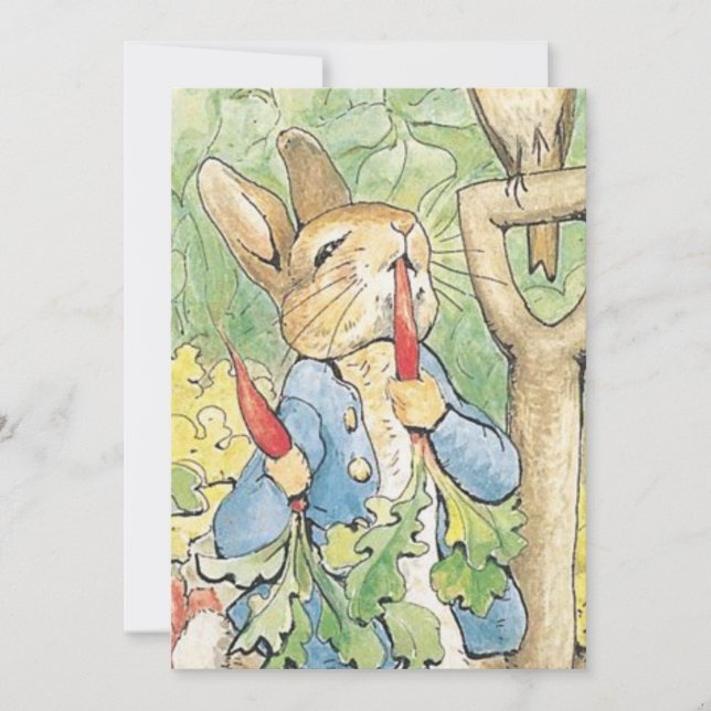 Peter Rabbit In The Garden - Beatrix Potter Invitation (Front)