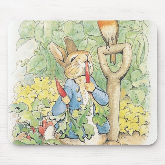 Peter Rabbit In The Garden - Beatrix Potter Mouse Pad (Front)