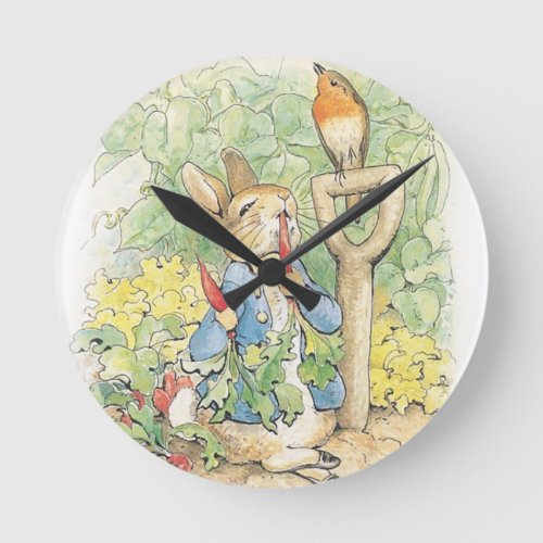 Peter Rabbit In The Garden _ Beatrix Potter Round Clock