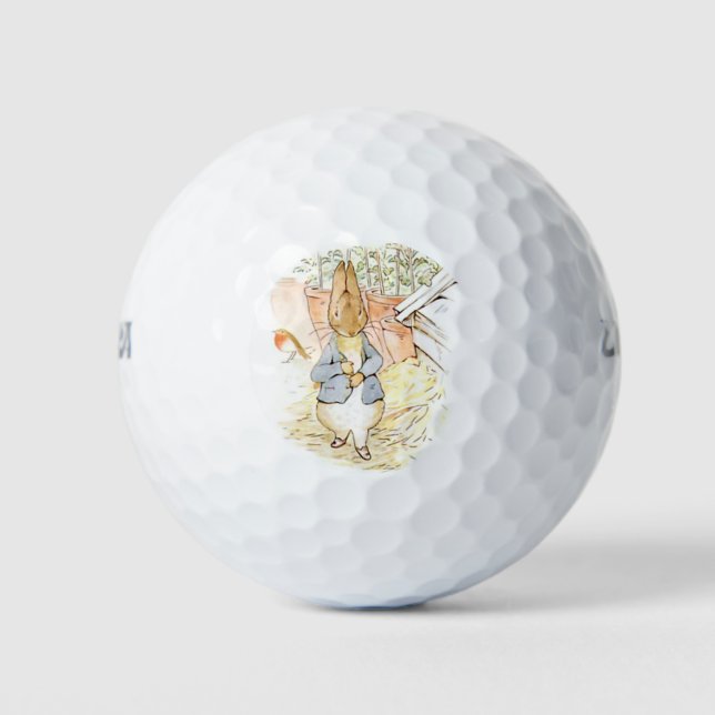 Peter Rabbit in the Garden (by Beatrix Potter) Golf Balls (Front)
