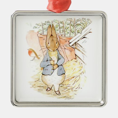 Peter Rabbit in the Garden by Beatrix Potter Metal Ornament