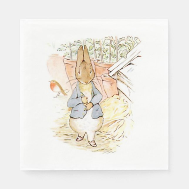 Peter Rabbit in the Garden (by Beatrix Potter) Napkins (Front)