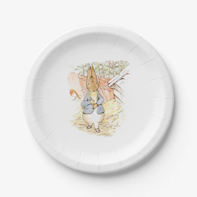 Peter Rabbit in the Garden (by Beatrix Potter) Paper Plates (Front)