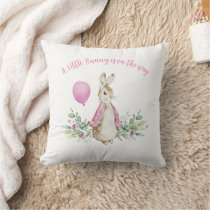 Peter Rabbit Little is on the way Throw Pillow