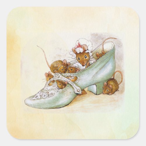 Peter Rabbit mice 1  Square Sticker