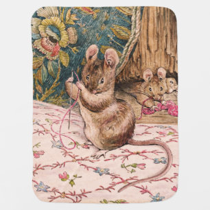 Peter Rabbit (mice threading needle)   Baby Blanket