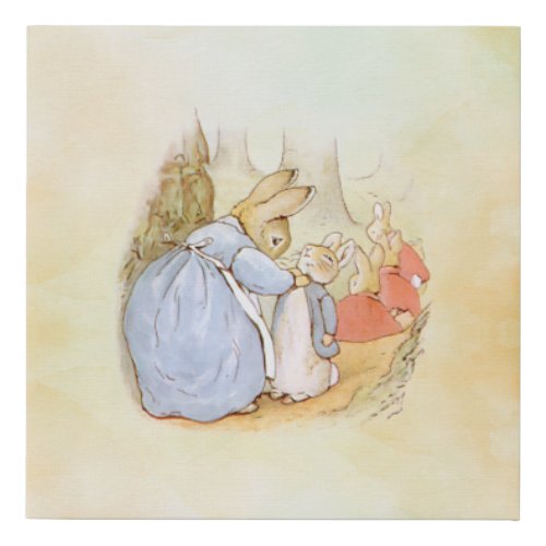 Peter Rabbit mom  Faux Canvas Print