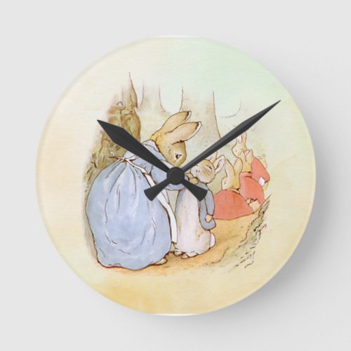 Peter Rabbit mom   Round Clock