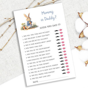 Peter Rabbit Mommy or Daddy Baby Shower Game