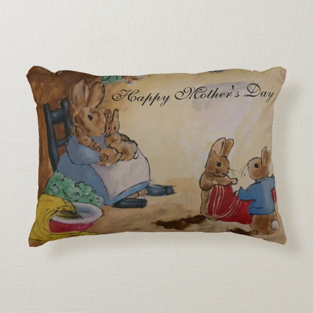 Peter Rabbit Mother's Day Pillow (Front)