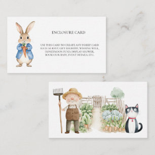 Peter Rabbit Mr. McGregor Garden Baby Shower Enclosure Card