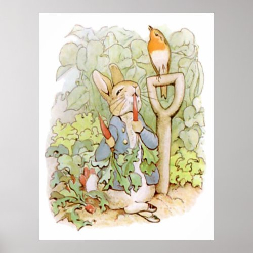 PETER RABBIT Nursery Characters Peter Rabbit eatin Poster