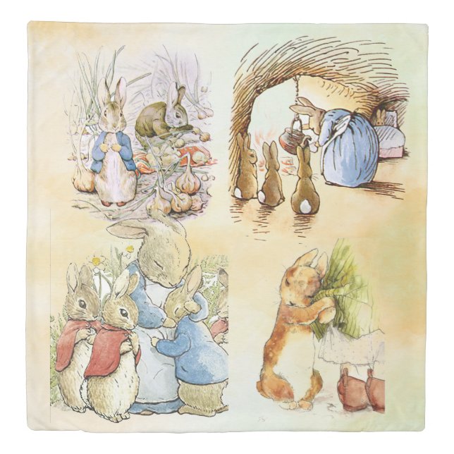Peter Rabbit Onions Paper Plates Duvet Cover (Front)