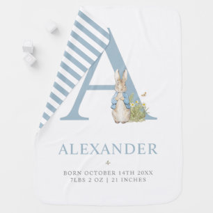 Peter Rabbit   Personalized Letter A Baby Blanket