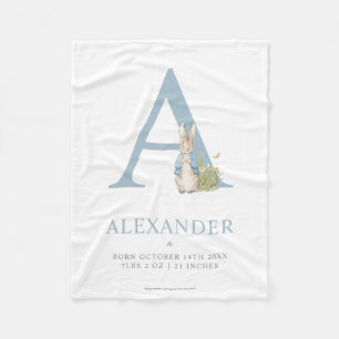 Peter Rabbit   Personalized Letter A Fleece Blanket