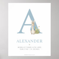 Peter Rabbit | Personalized Letter A Poster