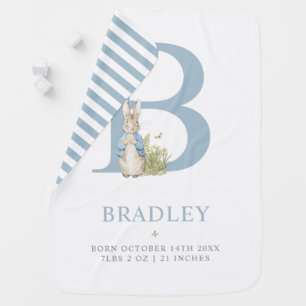Peter Rabbit   Personalized Letter B Baby Blanket