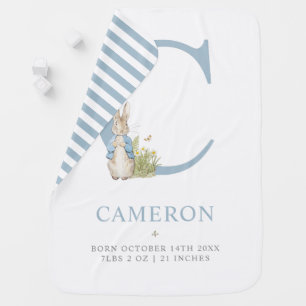 Peter Rabbit   Personalized Letter C Baby Blanket