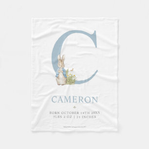 Peter Rabbit   Personalized Letter C Fleece Blanket
