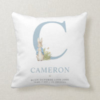 Peter Rabbit | Personalized Letter C Throw Pillow