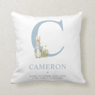 Peter Rabbit Personalized Letter C Throw Pillow