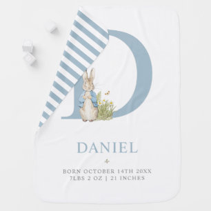 Peter Rabbit   Personalized Letter D Baby Blanket