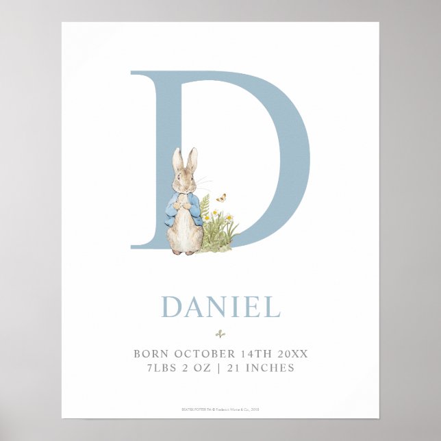 Peter Rabbit | Personalized Letter D Poster (Front)