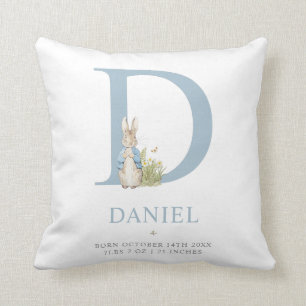 Peter Rabbit Personalized Letter D Throw Pillow