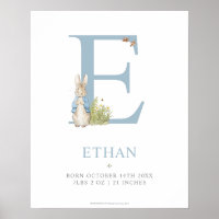 Peter Rabbit | Personalized Letter E Poster