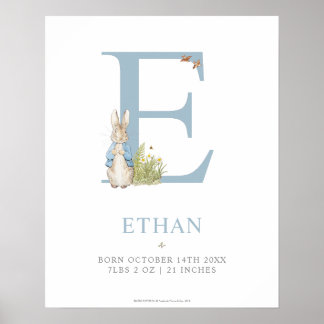 Peter Rabbit | Personalized Letter E Poster