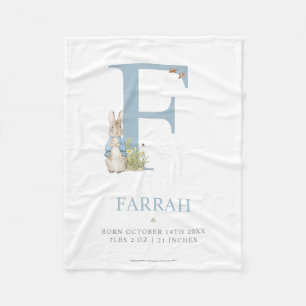 Peter Rabbit   Personalized Letter F Fleece Blanket