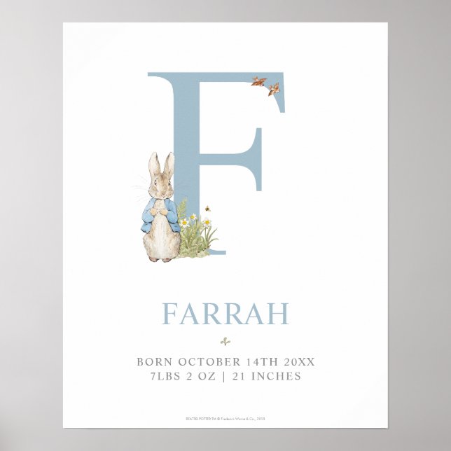 Peter Rabbit | Personalized Letter F Poster (Front)