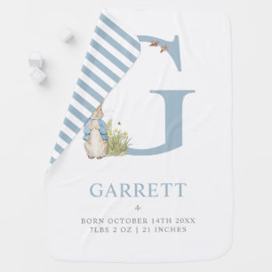 Peter Rabbit   Personalized Letter G Baby Blanket