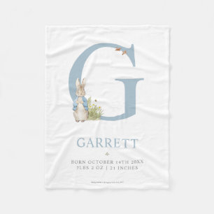 Peter Rabbit   Personalized Letter G Fleece Blanket