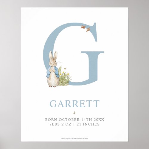 Peter Rabbit  Personalized Letter G Poster