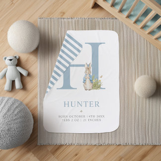Peter Rabbit | Personalized Letter H Baby Blanket