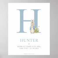 Peter Rabbit | Personalized Letter H Poster