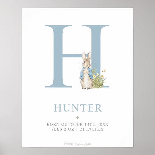 Peter Rabbit  Personalized Letter H Poster